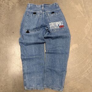 Vintage Y2K Southpole Baggy Embroidery Pocket Logo Denim Jeans Streetwear 33x32